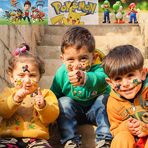 Yisscen Tatuajes Temporales, Super-Heros Juego de Tatuajes para Niños, 4 Hojas de Tatuajes Impermeables para Niños, para Niñas Niños Decoración de Fiesta de Cumpleaños