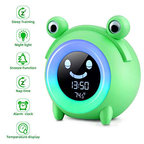 YISUN Despertador Infantil, Reloj Despertador niños con Luz Ajustables,Despertador inteligente USB de Carga, Despertador Luz Adecuado para regalos de Navidad Cumpleaños