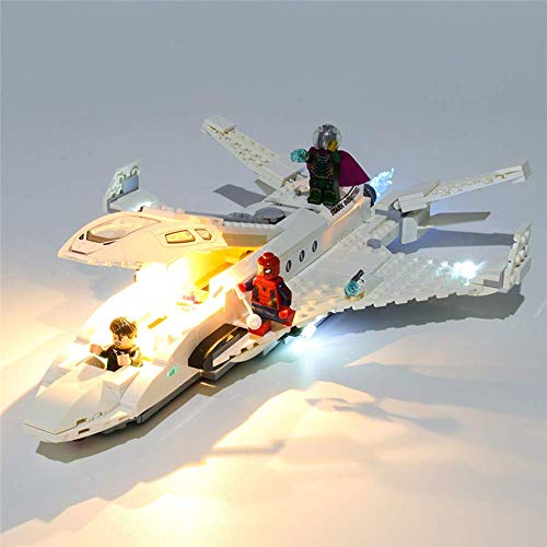 YLJJ Juego de Luces LED USB DIY Compatible con Lego Marvel Stark Jet y The Drone Attack Toy 76130, Kit de luz LED para Bloques de construcción Modelo Niños (Incluido el Modelo)