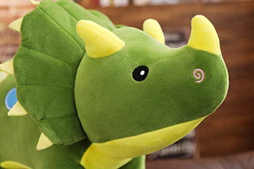 YMQKX 40-100cm Creativo Grande Suave Triceratops Stegosaurus Juguete de Peluche Dinosaurio Juguete de Peluche Niños Dinosaurios Juguete Regalos de Cumpleaños 60cm Verde