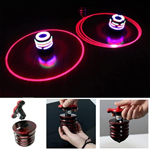 YoBuyBuy 7 Luces LED Spinner de Madera Fidget Peg Top Hand Spinner Luz Intermitente para niños Juguetes de Escritorio giratorios