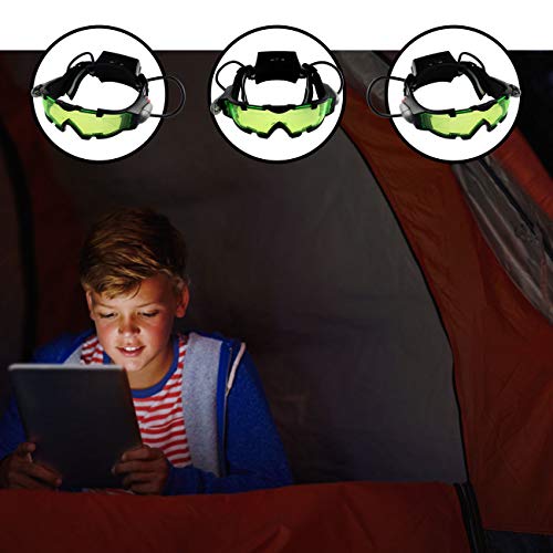 Yolyoo Gafas de visión nocturna, ajustables para niños, luces LED nocturnas, lentes verdes para carreras, ciclismo, esquí para proteger los ojos, regalo del día de los niños