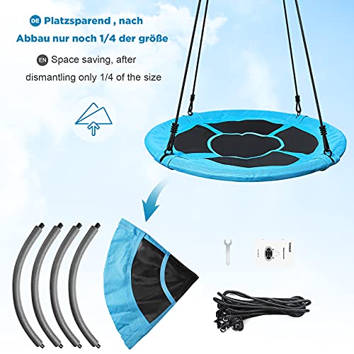 YORBAY Upgrade Columpio Redondo para Exteriores, diámetro 100 cm Reutilizable