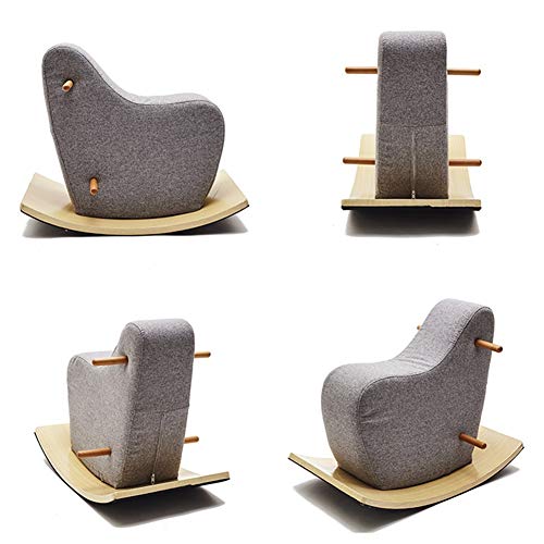 YQC Silla Mecedora Nórdica Mecedora para Bebés Juguetes Infantiles De Madera Maciza Hogar Creativo,Gray