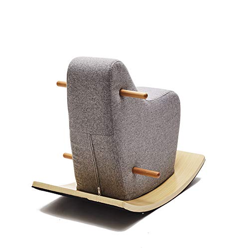 YQC Silla Mecedora Nórdica Mecedora para Bebés Juguetes Infantiles De Madera Maciza Hogar Creativo,Gray