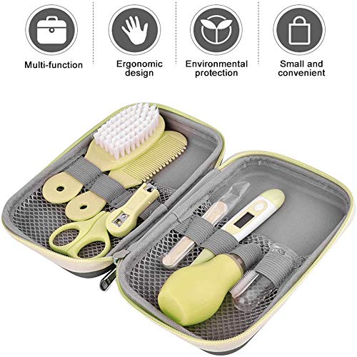 YQZX Productos para el Cuidado del bebé Aspirador Nasal Medicine Feeder Bolsa de Dibujos Animados Set Baby Nail Clipper Manicure Tijeras,Yellow