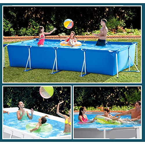 YUHEN Gran Piscina con los Soportes de niños y Adultos, Pueden Nadar Piscina Familiar, Piscina Rectangular Apto para Adultos Uso,220x150x60cm(87x59x24in)