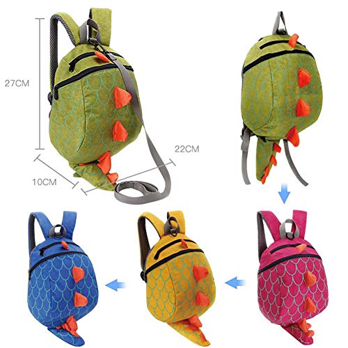 YUHUAWYH Mochila Infantil Anti-perdida Bolsa de Cinturón de Seguridad Para Niños Bolso de la Forma del Dinosaurio Mochila Para Niños Niñas 1-5 Años (rosado)