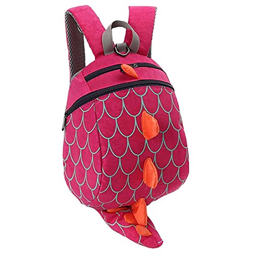 YUHUAWYH Mochila Infantil Anti-perdida Bolsa de Cinturón de Seguridad Para Niños Bolso de la Forma del Dinosaurio Mochila Para Niños Niñas 1-5 Años (rosado)