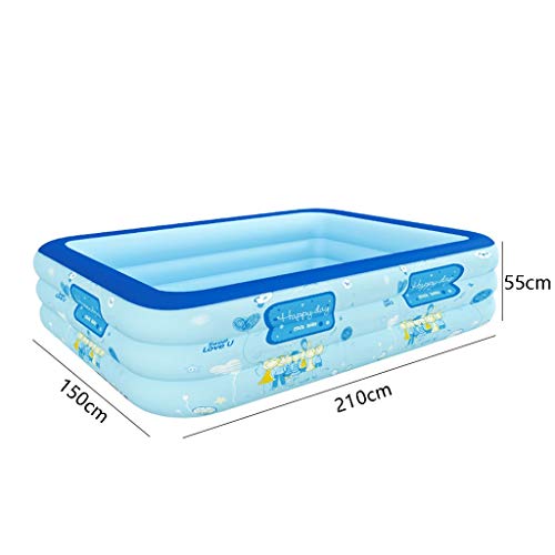 YULAN Bañera Inflable Piscina Infantil Cubo bebé Inicio Piscina Cubierta Inflable baño de la Piscina de los niños niños Piscina (Size : 210×150×55cm)