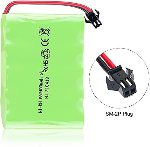 YUNIQUE ESPANA 1 batería recargable 6 V Ni-MH 2400 mAh para control remoto del coche + cable de carga USB