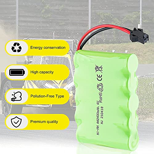 YUNIQUE ESPANA 1 batería recargable 6 V Ni-MH 2400 mAh para control remoto del coche + cable de carga USB