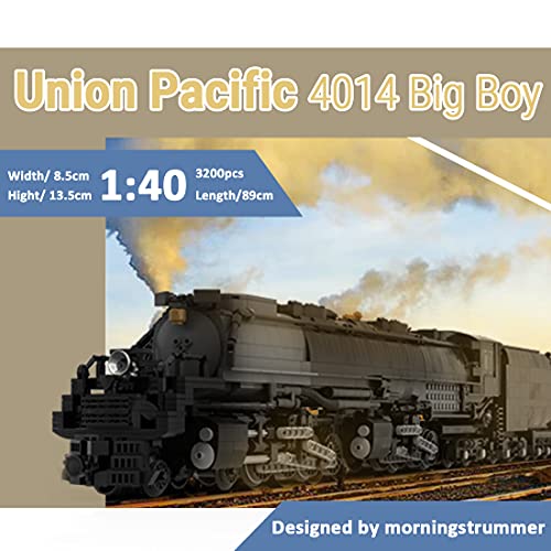 YUNXIAO Juego de bloques de construcción con motor, dinámico MOC-89126 1/40 Union Pacific 4014 Big Boy RC, compatible con tren Lego City - 3200 piezas