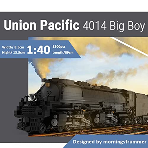 YUNXIAO Juego de bloques de construcción con motor, dinámico MOC-89126 1/40 Union Pacific 4014 Big Boy RC, compatible con tren Lego City - 3200 piezas