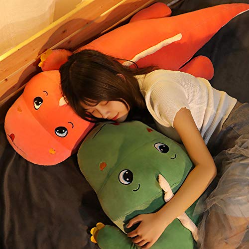 yunya Dinosaurio de Peluche de Juguete muñeca Cama Almohada para Dormir muñeca muñeca Regalo de cumpleaños-Ojos Triangulares Rosados_130 cm (1,2 kg)