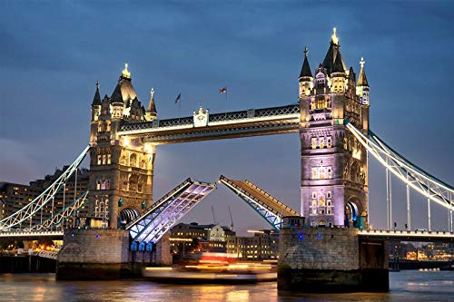 YUSHIJIA okuya Londres Tower Bridge 1000 Piezas Jigsaw Puzzle Adulto Paisaje Rompecabezas Mundial Famoso Edificio Rompecabezas Juguete Rompecabezas Familiar