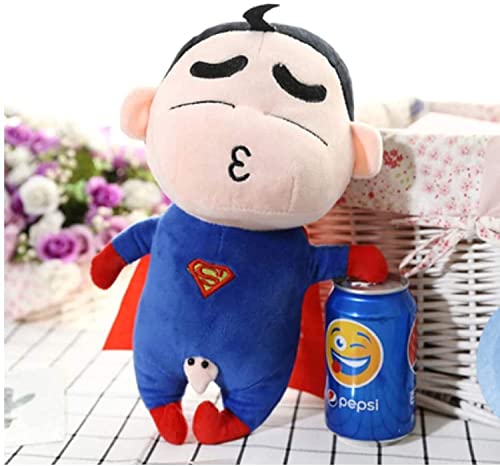 YWKXROM Crayon Shinchan muñeca Superman de Peluche de Juguete 30 cm, Almohada de Cama Linda muñeca Regalo de cumpleaños Femenino muñeca for niños