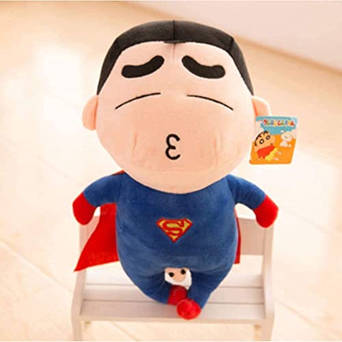 YWKXROM Crayon Shinchan muñeca Superman de Peluche de Juguete 30 cm, Almohada de Cama Linda muñeca Regalo de cumpleaños Femenino muñeca for niños