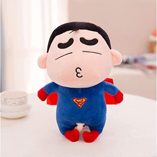 YWKXROM Crayon Shinchan muñeca Superman de Peluche de Juguete 30 cm, Almohada de Cama Linda muñeca Regalo de cumpleaños Femenino muñeca for niños