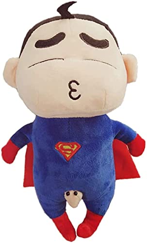 YWKXROM Crayon Shinchan muñeca Superman de Peluche de Juguete 30 cm, Almohada de Cama Linda muñeca Regalo de cumpleaños Femenino muñeca for niños