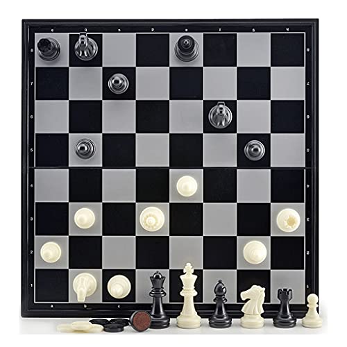 YXDO Juego de Ajedrez Juego De Ajedrez De Viaje Magnético 2-en-1 Juego De Juegos De Ajedrez Y Checkers con Juego De Mesa De Ajedrez Plegable Portátil para Viajar Tablero Ajedrez (Color : Chess Set S)