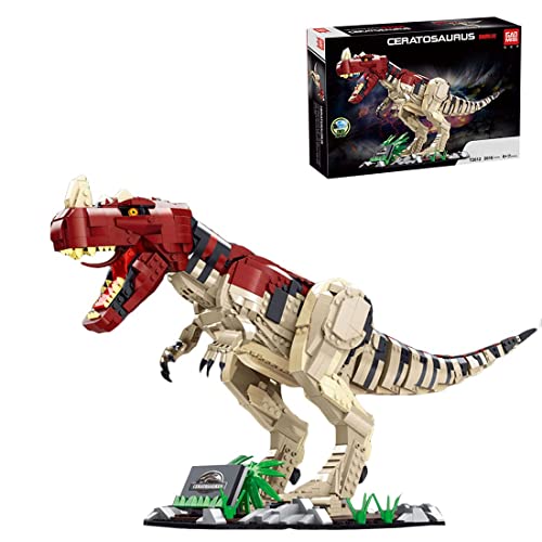 YXHS Indominus Rex - Modelo de construcción con luz, 2170 piezas de técnicas de dinosaurios, compatible con Lego Jurassic World Dinosaurios (Ceratosaurus)