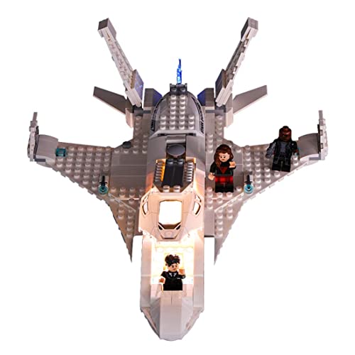 YXHS Kit de iluminación para Marvel Stark Jet y el Drone Attack - Kit de luz LED compatible con Lego 76130 - No incluye el juego Lego