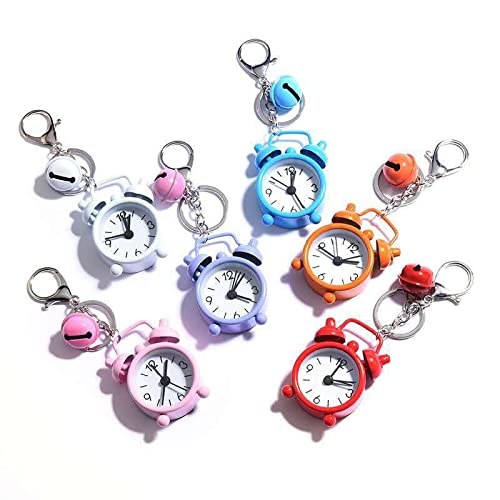 YYHMKB Mini creativo exquisito pequeño reloj despertador llavero bolso de mujer colgante adornos de coche pequeños regalos