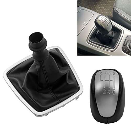 YZSM Perilla Cambio Coche para REN-Ault / para Laguna MK3 2007-2015 Perilla De Cambio De Marchas Manual PU Polaina Funda Protectora Antipolvo Funda De Palanca De Cambios De 6 Velocidades