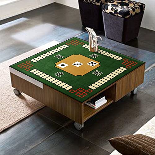 Z-DJJ Mahjong Funda De Colchón Alfombrilla De Mesa Mahjong Antideslizante Funda De Mesa Cuadrada para Juegos De Fiesta Familiar Poker Domino Tile Mahjong Games Cards (88Cm X 88Cm),Verde