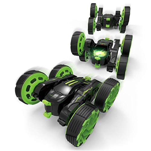 ZAKRLYB 4WD Stunt Doble Cara RC Coche con luz LED 360 ° Giros Rolling High Speed ​​Racing Car All Terrain Drive Big Wheeler Robusto y Resistente Control Remoto al Aire Libre Racing Car