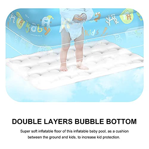 ZCED Piscina para Niños Inflable Diseño De León Pequeño Piscina Inflable para Adultos con Bomba sobre El Suelo Piscinas Rectangulares para Fiesta De Agua De Verano Amarillo,120 * 90 * 68cm