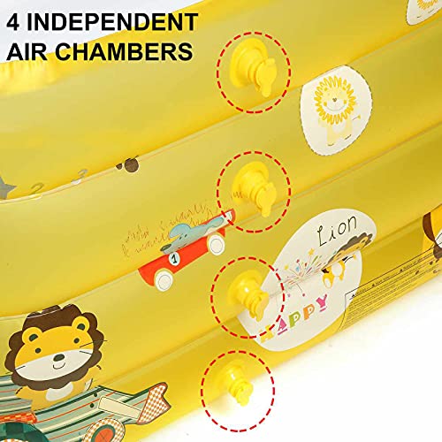 ZCED Piscina para Niños Inflable Diseño De León Pequeño Piscina Inflable para Adultos con Bomba sobre El Suelo Piscinas Rectangulares para Fiesta De Agua De Verano Amarillo,120 * 90 * 68cm