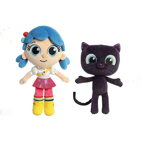 zdffgcgvg 25 cm Cat de Felpa Muñeca de Felpa Aurora verdadera y el Reino del Arco Iris Bartleby Bartleby Relleno Cat De Peluche para Niños 25cm / Cat and Girl B