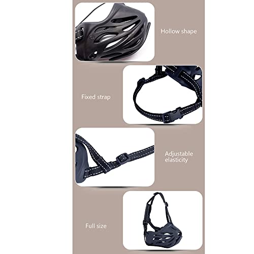 ZDSS Bozal Perros,Bozal De Canasta para Perros Pequeños,Medianos Y Grandes con Correas Ajustables,Material TPE,Correa Frontal Flexible,se Puede Abrir y Cerrar,Correas Ajustables