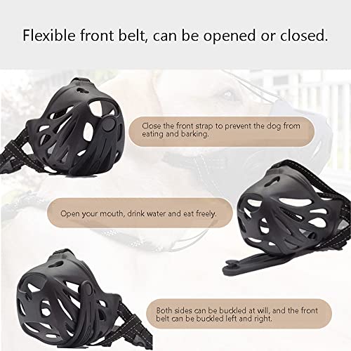 ZDSS Bozal Perros,Bozal De Canasta para Perros Pequeños,Medianos Y Grandes con Correas Ajustables,Material TPE,Correa Frontal Flexible,se Puede Abrir y Cerrar,Correas Ajustables