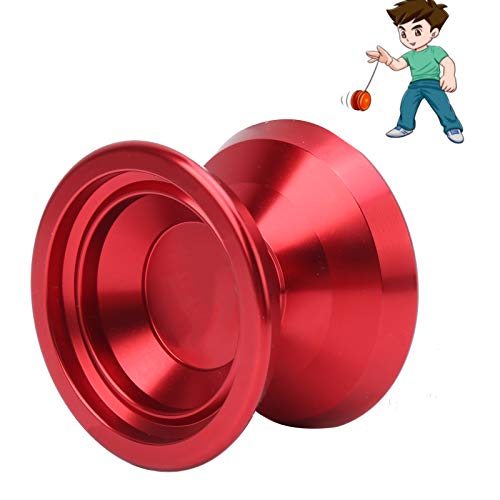 Zerodis Alloy Yoyo Toy, competición Profesional Yoyo Ball Spatial Thinking Training Juguete para niños con 3 Piezas de Repuesto Yoyo Strings Glove Set para niños Mayores de 8 años(Rojo)