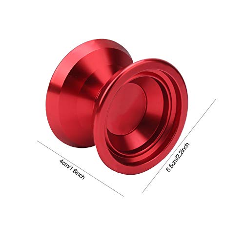 Zerodis Alloy Yoyo Toy, competición Profesional Yoyo Ball Spatial Thinking Training Juguete para niños con 3 Piezas de Repuesto Yoyo Strings Glove Set para niños Mayores de 8 años(Rojo)