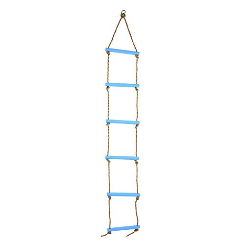 Zerodis Escalera de Cuerda para Columpios Infantiles Cuerda de Escalada Juegos Infantiles al Aire Libre(Azul)