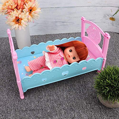 Zerodis Juguete de la Cama de la muñeca, Simulación Doll Bed Cunas Muebles Mini Princess Doll Bed Baby Play House Juguetes Accesorios