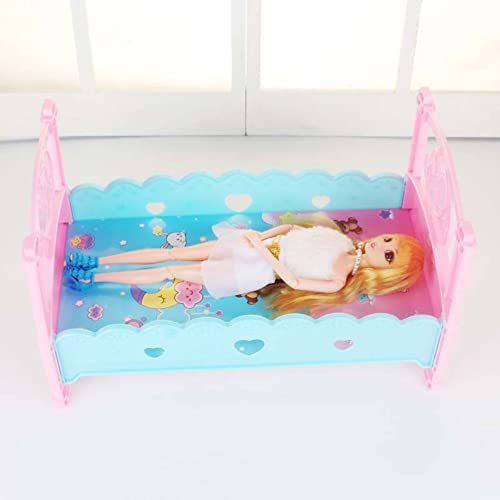 Zerodis Juguete de la Cama de la muñeca, Simulación Doll Bed Cunas Muebles Mini Princess Doll Bed Baby Play House Juguetes Accesorios