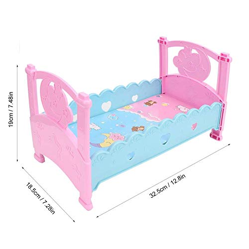 Zerodis Juguete de la Cama de la muñeca, Simulación Doll Bed Cunas Muebles Mini Princess Doll Bed Baby Play House Juguetes Accesorios