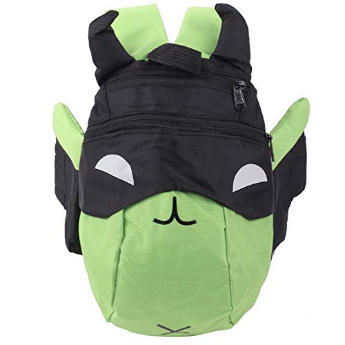 Zerodis Mochila infantil, Mochila escolar para exteriores con diseño de murciélago de dibujos animados lindo de moda Mochila de tela ajustable para niños y niñas mayores de 3 años(verde)