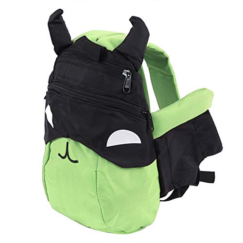 Zerodis Mochila infantil, Mochila escolar para exteriores con diseño de murciélago de dibujos animados lindo de moda Mochila de tela ajustable para niños y niñas mayores de 3 años(verde)