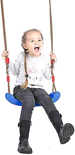 ZFQZKK Sillón de Swing para niños, Silla Mecedora Swing Seat Garden Swing con Cuerdas Ajustables Incluidas Ideal para Juegos de Swing y Marcos de Escalada Asiento de Columpio (Color : Blue)