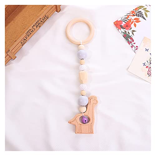 ZHANGHONGWEI 4 Piezas/Juego de Habitaciones de bebé Que cuelgan de la Cadena Decoración Adornos de Madera Rattle Juguetes para niños Gimnasio Juego Bastidor Soporte del Anillo-Pull Decoración Colgan