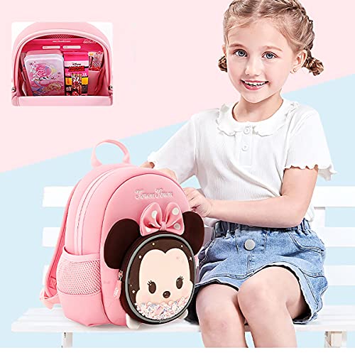 zhangmeiren Mochila De Bonos De Mickey Pack De Disney, Bolso De Hombro De Camping De Viaje De Ocio para Niños (Color : Pink-A, Size : M-21.5 * 12 * 26.5CM)