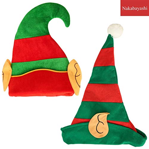 zhangmeiren Sombrero, Sombrero De Navidad Elfos De Orejas Rojas Y Verdes Sombrero De Rayas, Sombrero For Niños Adultos Regalo De Decoración De Fiesta De Navidad (Color : A)