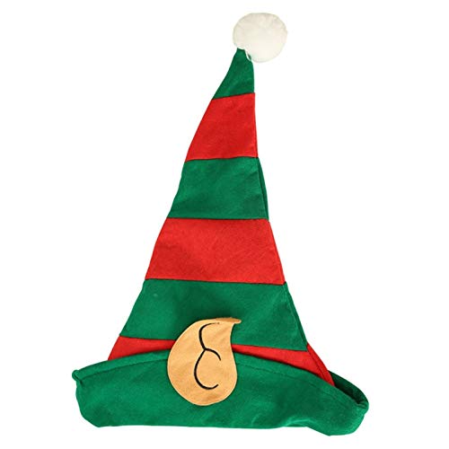 zhangmeiren Sombrero, Sombrero De Navidad Elfos De Orejas Rojas Y Verdes Sombrero De Rayas, Sombrero For Niños Adultos Regalo De Decoración De Fiesta De Navidad (Color : A)