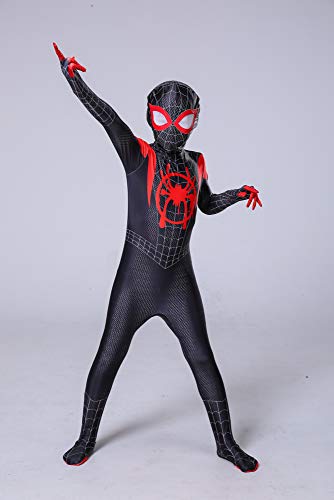 ZHANGXX Traje Spiderman Niño Jumpsuit Carnaval Costume Y Mascara Estampado 3D Traje Impresión Patrón para Halloween Y Fiestas De Cosplay,B-（90——100cm）